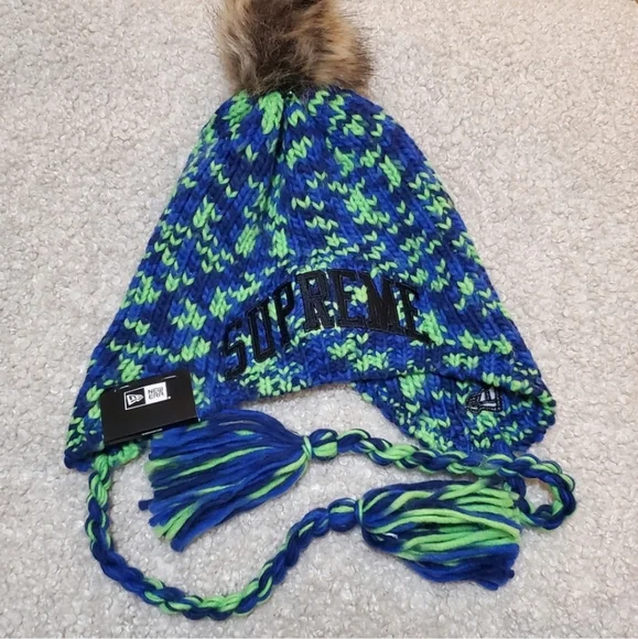 NWT Supreme New Era Toboggan Green Blue Beanie - Picture 3 of 6